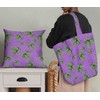 Soimoi Purple Moss Georgette Fabric Monstera Leaves Fabric Prints By