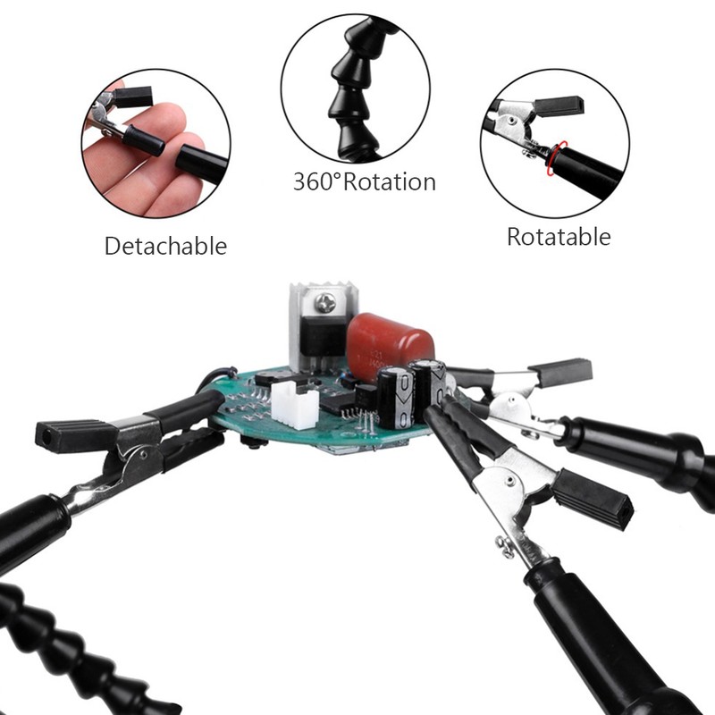 Helping Hands Soldering Third Hand PCB Tool with 3 Flexable
