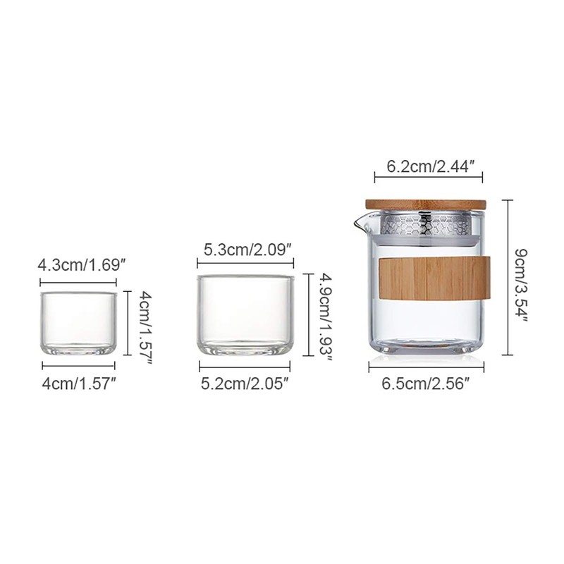 ECYC Portable Travel Tea Set with Storage Case, All-in-One Glass