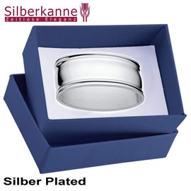 SILBERKANNE Napkin Rings Thread Pattern L 6 cm for Fabric Napkins Premium Silver Plated Elegant Silver-Plated in Top Workmanship