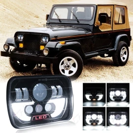 CHUSYYRAY Pair 7x6" 5x7" LED Headlight Hi&Lo Sealed Beam For Ford F150 F250 F350 1978-1986