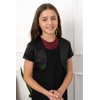 BlackButterfly Kids Satin Short Sleeve Bolero Childrens Girls Shrug (Black,