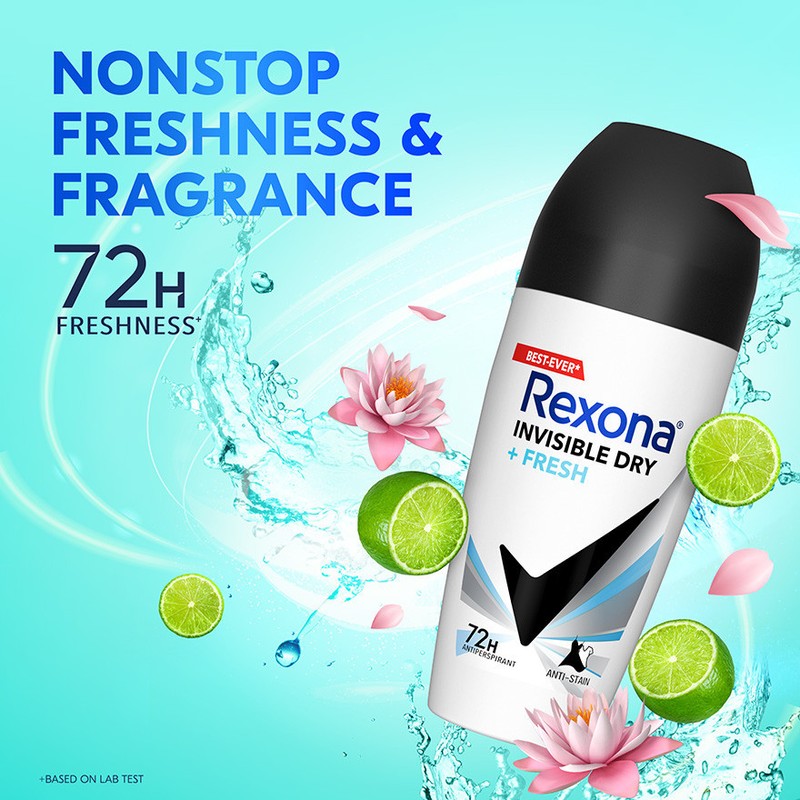 REXONA Women Invisible Dry Roll On 45ml - Helps Shield