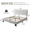 Feonase Velvet Queen Platform Bed Frame with Button Tufted Headboard,