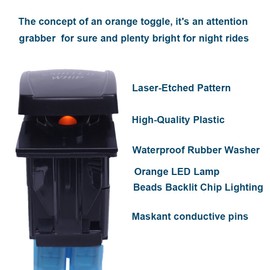 Xislet 5-Pin Lighted Whip Rocker Switches Toggle Button Compatible with Polaris Ranger RZR Can-Am Commander 800 Maverick X3 Spyder F150 Truck Jeep Rocker Switch, Amber LED Backlit