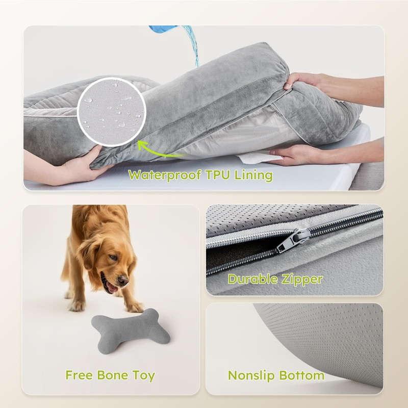 CWAWZ Extra Large Dog Bed, Orthopedic Dog Bed with Cooling