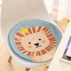 Forreen Children's Seat Cushion, Round Soft Cute Cartoon Animal Chair Cushion, Washable, Durable Floor Cushion for Home Office and Children's School, 30 x 30 cm