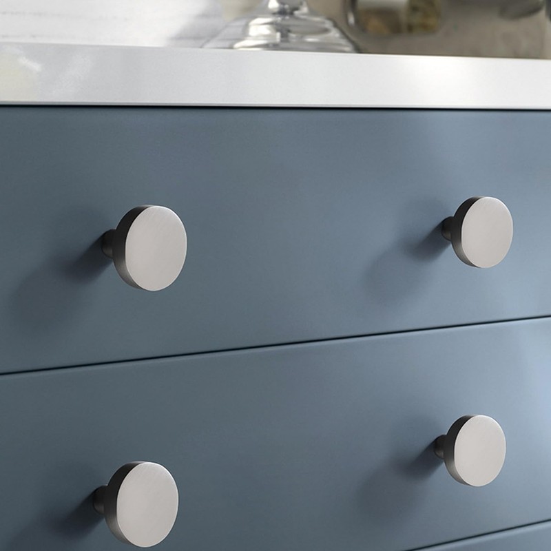 QZKJQDD 2 Pack Silver Cupboard Knobs, Single Hole Cupboard Handle,