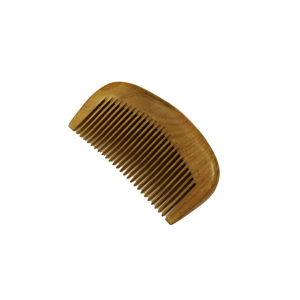 Beard Comb, Moustache Comb, Medium Tooth Comb, Handmade Green Sandalwood Hair Comb - WC073