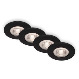 BRILONER - Set of 4 LED Recessed Spotlights, 230 V, Flat, Warm White, 4.9 W 480 lm, Spotlight, Flat, Ceiling Spots, LED Spotlights, 230 V, Recessed Spotlights, 68 mm Hole Dimension, 90 x 25 mm (DxH),