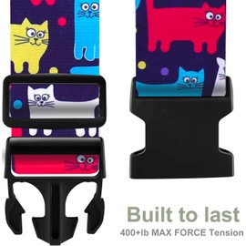 XioioiX Luggage Straps for Suitcases TSA Approved Easy Pack Organized Suitcase Strap, Luggage Strap, Luggage Belt Strap, Bag Straps for Luggage. Buckle Straps Travel Accessories (Cat)