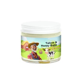 Bálsamo de Sebo y Miel | Cuidado de la Piel Sebo de Res - Hidratante Artesanal 100% Natural con Sebo de Res Alimentados con Pasto y Miel Silvestre Cruda para una Piel Suave e Hidratada