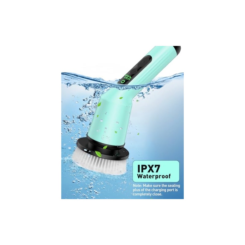 Depurador Eléctrico Giratorio Limpieza Baño Cepillo Polvo Inalámbrico Ipx7 Impermeable