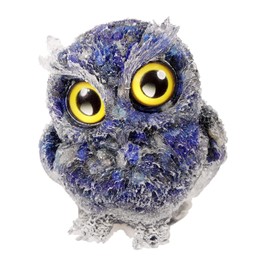 mookaitedecor 3 Inch Lapis Lazuli Crystal Owl Figurine Ornament for Home Office Decor Housewarming Gift Large Blue Owl Gift for Men Women, Resin Stone Animal Sculpture Statue Good Luck Ornament