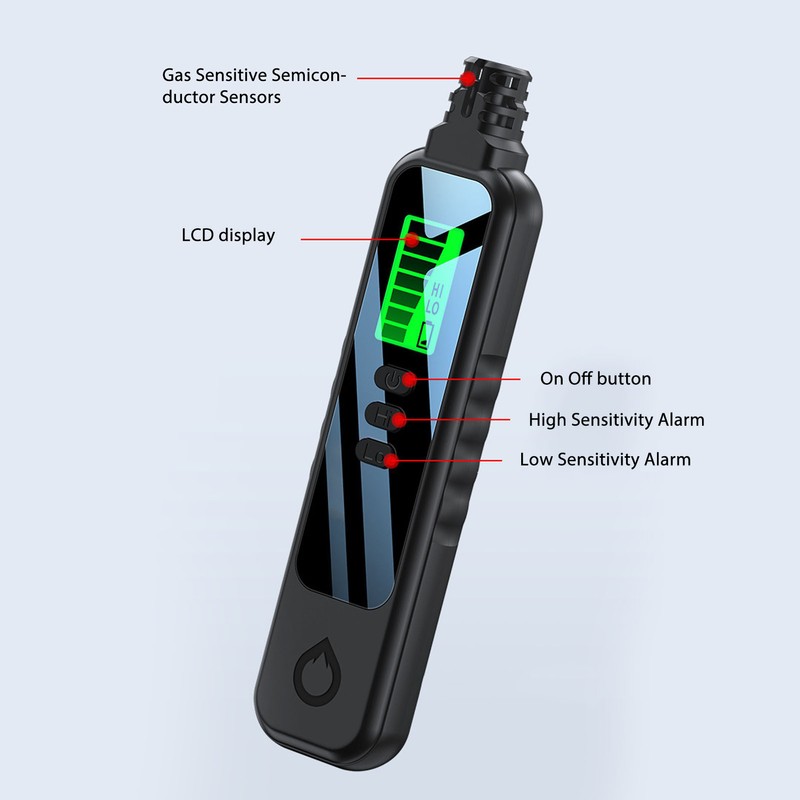 Gas Detector Professional High Accuracy Sensitive Audible Visual Alarm Handheld