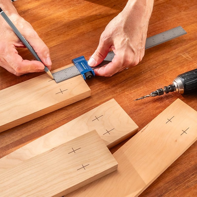 12” Steel Ruler w/Adjustable Rule Stop- Versatile Woodworking Marking Tools
