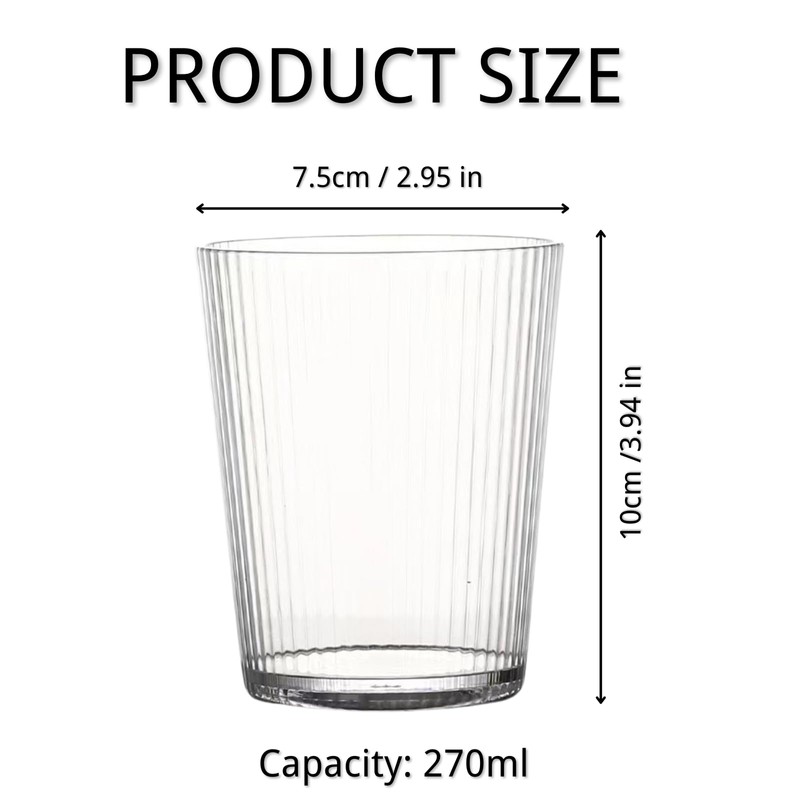 LUFFLOK 270ml Acrylic Water Cup Coffee Cups Plastic Cups Clear