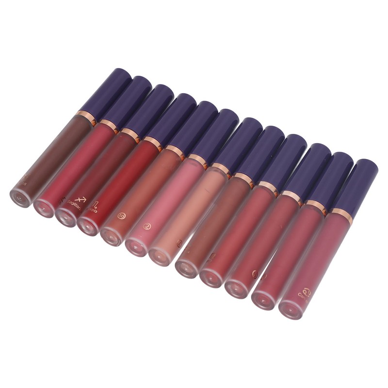 12 Colors Matte Liquid Lipstick Set Long Lasting Waterproof Non