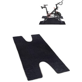 Rutima Field Exercise Bike Sweat Mat Towel-Anti-Slip, Super Absorbent Machine Washable - Peleton Exercise Bike Compatible - Spin Bike Accessories-, Black, Grey