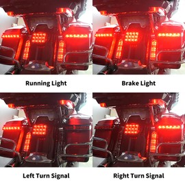 Saddlebag Turn Signal Light LED Running Brake Lamp Fit For Harley Touring CVO Limited Street Glide Road Glide Electra Glide 2014-2024 (Red)