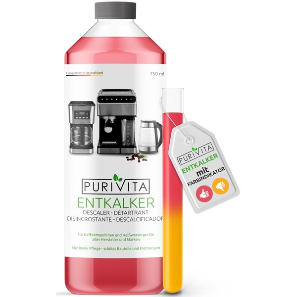Purivita - Universal Descaler 750 ml for Fully Automatic Coffee Machines - Suitable for All Known Brands, 1 Bottle