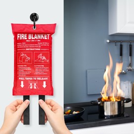 Andyssey Fire Blanket 100 x 100 cm Fire Blanket DIN EN 1869:2019 Fire Protection Blanket Pack of 1