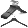 TOPIA HANGER Black Wooden Hangers, Rubber Wood Clothes Hangers with