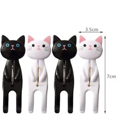 Norhogo Pack of 4 Cute Kitten Beach Towel Clips, Clothes Pegs, Cartoon Cat Beach Towel Clips, Beach Towel Clips for Laundry, Beach Towel, Bath Towel, Bed Linen, Rug, Lph-1475