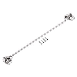 sourcing map 12" Cabin Hook Eye Latch Gate Door Swivel Window Hook Stainless Steel with Mounting Screws 1pcs