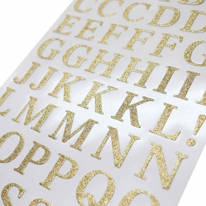 Alphabet Gold [Sticker Sheet] Glitter Letter Sticker/Gold