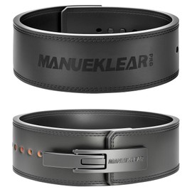 MANUEKLEAR 10mm Thick & 4inch Wide Weight Lifting Belt Lever, Lever Belt Weightlifting for Men and Women, Powerlifting Lever Gym Belt for Squat Deadlift Workout (Black, XL(39-45inches))