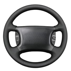 MEWANT Steering Wheel Cover Compatible with Dodge Ram 1998-2002 Hand-Stitched Genuine Leather Steering Wheel Wrap