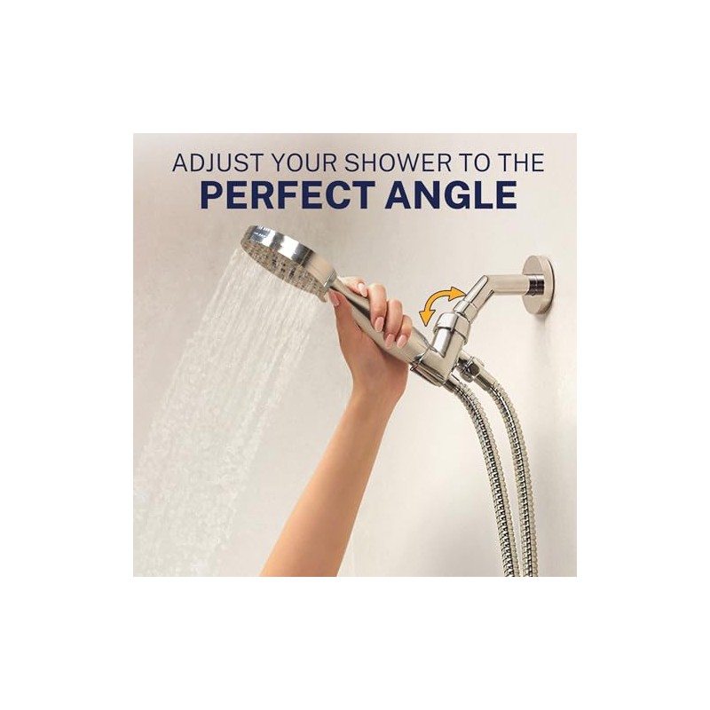 HammerHead Showers® Solid Metal 3-Spray Handheld Shower Head with Long