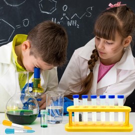 Plastic Pipette Children, Test Tube Shots with Stand and Dropper, Water Drops for Children, Creative Science Experiments, Game, Water (Set of 10)