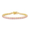 FANCIME October Birthstone Pink Tourmaline Bracelet Gold Tennis Bracelets Fine