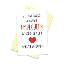 Arsagen Jokey Happy Boss's Card for Team Leader & Manager - Hilarious Birthday & Boss Day Card