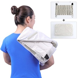 UNI-GO Moist Heat Pack, Relieve Body Fatigue, Pain, Backache, Arthritis, Joint Stiffness, Sprains, Bruises, General Soreness and Spasms. (Large-10 x18 Set with Terry Cover)