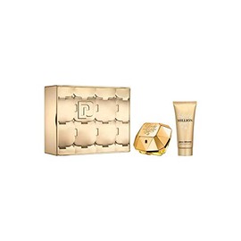 PACO RABANNE Womens Lady Million Eau de Parfum 80ml and Body Lotion 100ml Set (Gold_Free Size)