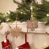 24 Pieces Wooden Christmas Snowflakes Ornaments 3inch Snow Flake Hanging