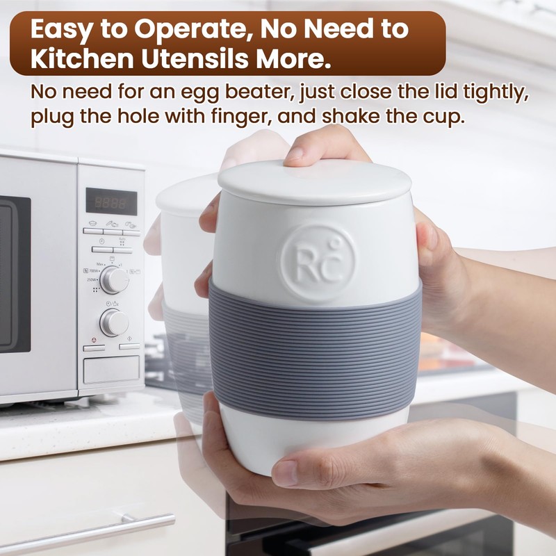 Professional Ceramic Egg Cooker for Microwave, Quick Scrambled Egg Maker