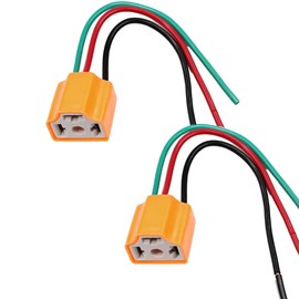 YUNPINGCAR H4 HB2 9003 Wiring Harness Headlight Socket Heavy Duty14AWG Ceramic Headlight Connector For Car Truck Boat Marine Headlight Fog Light Retrofit