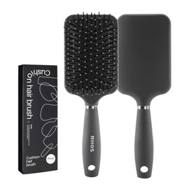 RHOS Hair Brush, Paddle Brush, Improve Hair Quality, Scalp Care, Comb, Anti-Static, Smooth, Wet and Dry Comb, Women's, Men's, Gift, Present (Gray)