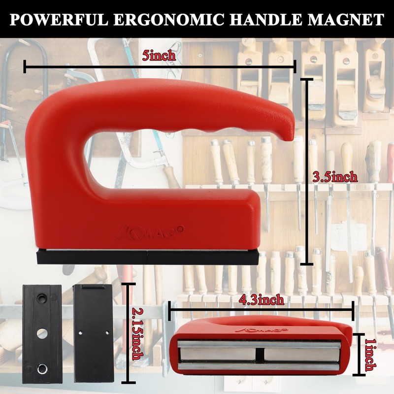 AOMAG 280Lbs Heavy Duty Magnet with Aluminum Alloy Handle, Neodymium