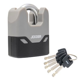 Jekosa® SDP66 Heavy Duty Padlock with 5 Keys – 11mm Cut Resistant Steel Shackle - Waterproof Protective Shell | Outside Locks for Sheds, Gates, Lockers