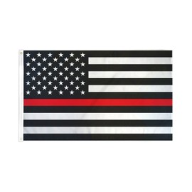 AZ FLAG - Flag USA Thin Red Line - 90 x 60 cm - United States of America Red Line Flag 100% Polyester with Brass Eyelets - UV-Resistant - Vivid Colours - 50 g
