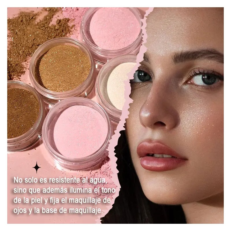 Polvo Suelto Nacarado - Maquillaje Duradero Reduce Brillo