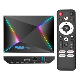 EASYTONE EASYTONE Android 14 TV Box 2025, Android TV Box 14.0 4GB RAM 64GB ROM 1000M Ethernet R69 Plus Smart Box 4K 8K WIFI6 H728 Octa-core 2.4G 5.8G Dual WiFi BT5.0 USB 3.0