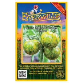 Everwilde Farms - 50 Green Zebra Heirloom Tomato Seeds - Gold Vault Jumbo Seed Packet