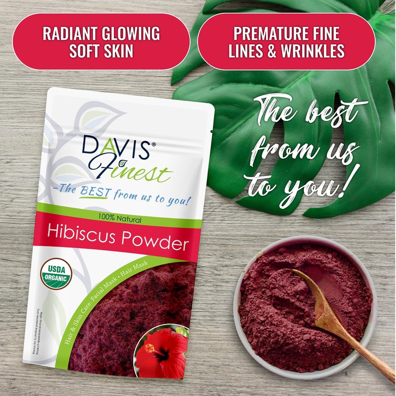 Davis Finest Organic Hibiscus Powder 250g, Hair & Skin, Facial