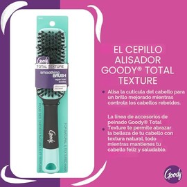 Goody x Cepillo alisador de textura total, cerdas de jabalí veganas que ayudan a acondicionar y suavizar las cutículas del cabello para un brillo mejo